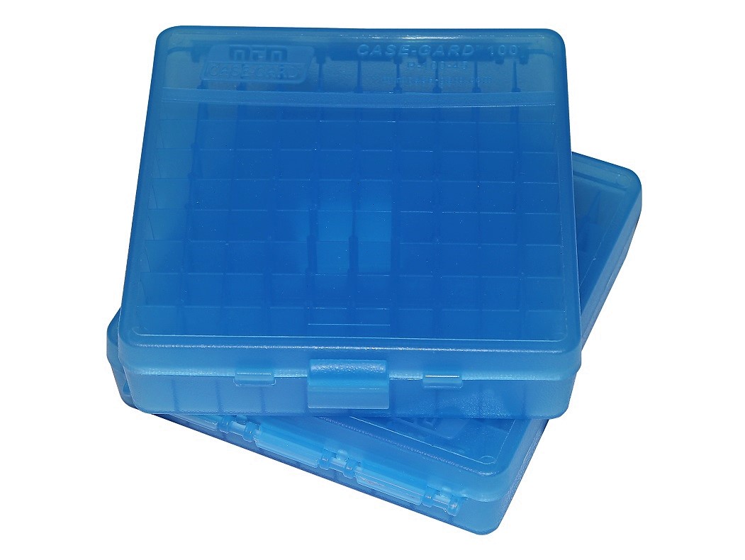 MTM P100-45 Flip-Top Ammo Box CLEAR BLUE content 100